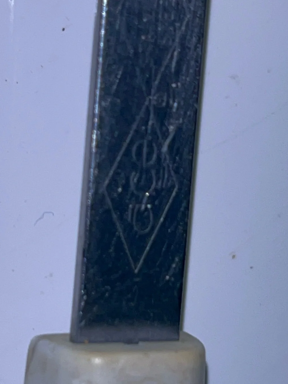 Vintage Ace kitchen spatula turner with decorative blue folk art handle